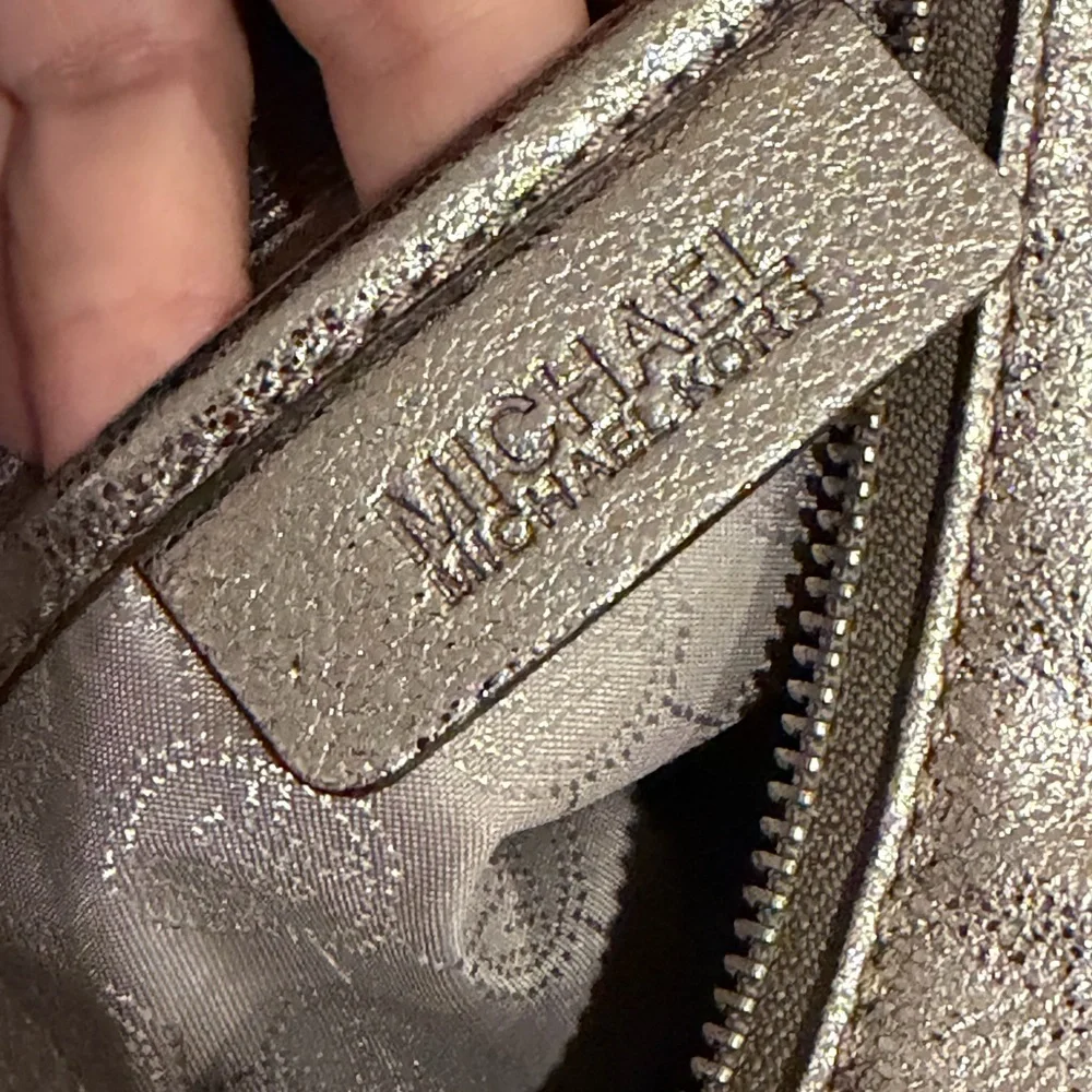 Michael Kors Pewter Metallic Shoulder Bag